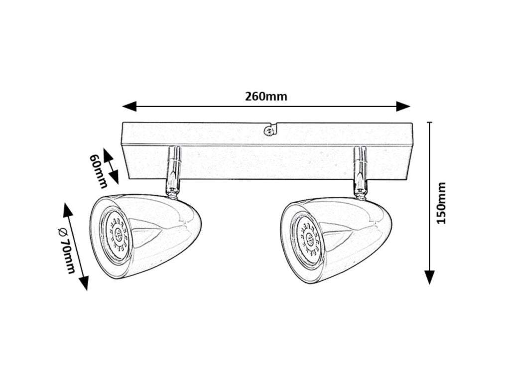 Faretto soffitto Rabalux Perico nero 2xGU10 max 5W
