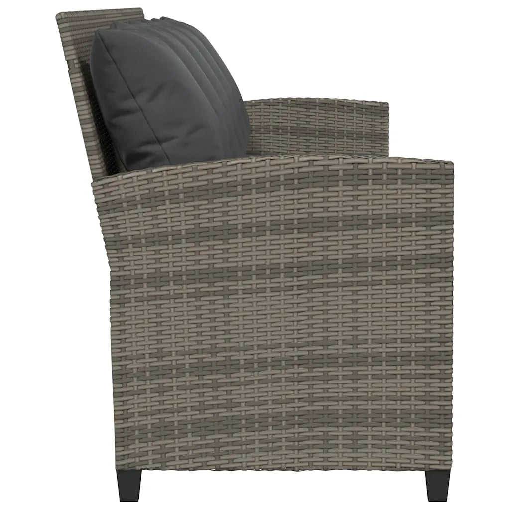 Divano da Giardino con Cuscini 5 Posti-Sofa da Giardino-Divano da esterno Grigio in Polyrattan