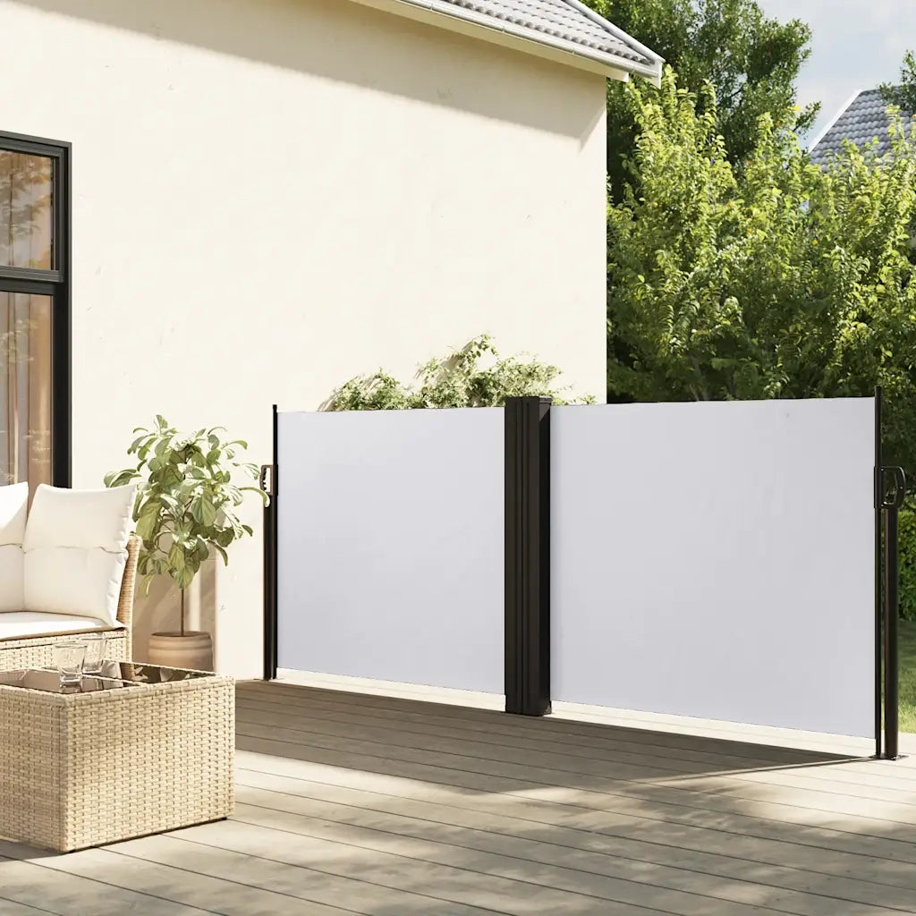 Tenda da Sole Laterale Retrattile-Tenda parasole per balcone per giardino Bianca 120x1200 cm
