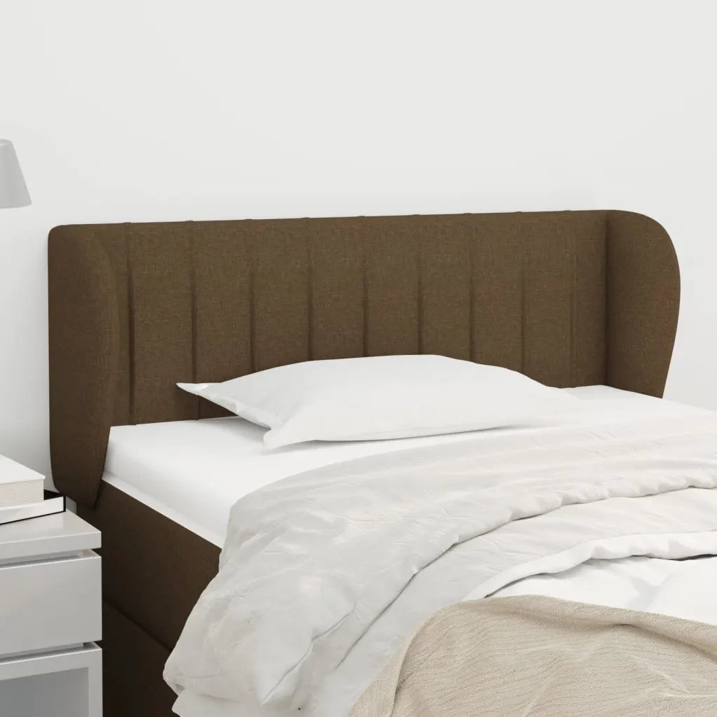 Testiera ad Orecchio-Testata con Orecchie Marrone Scuro 103x23x78/88 cm in Tessuto 816455