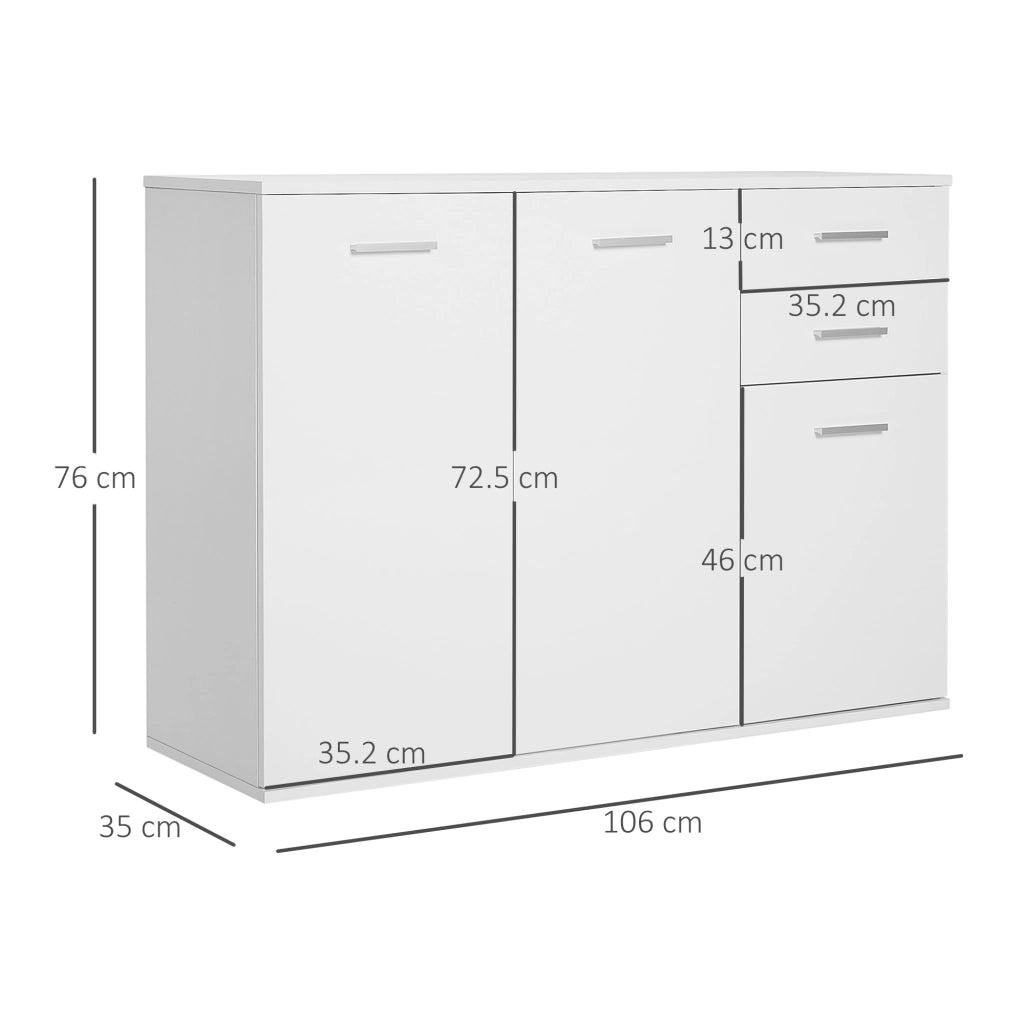 Credenza con Cassetti ¨C Xylo ¨C Bianco Legno 106x35x76 cm