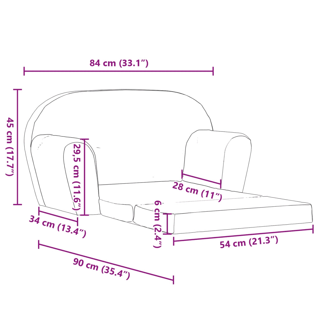 Poltrona | Sedia Relax Letto per Bambini Grigio Chiaro