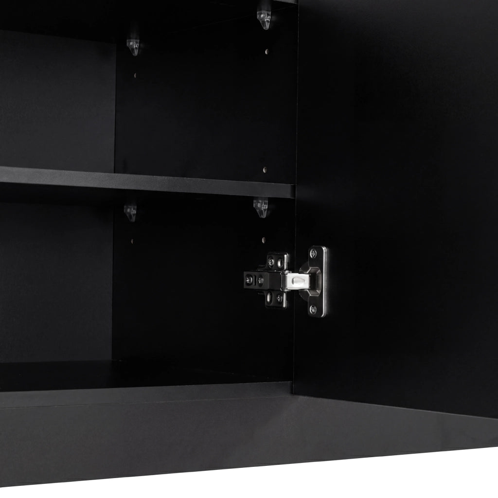 ARMADIO INGRESSO 100x35x180 cm Nero con specchio, appendiabiti e panca