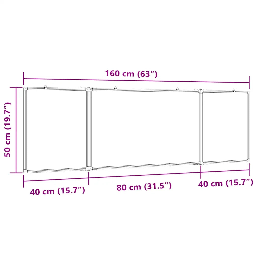 Lavagna Magnetica Pieghevole 160x50x1,7 cm in Alluminio 4005366
