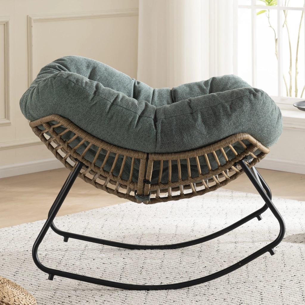 Poltrona a Dondolo in Velluto ¨C MINIMAL ¨C Grigio