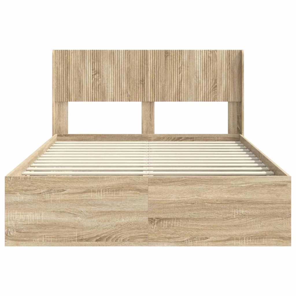Struttura del letto con stoccaggio e testata Rovere Sonoma 3414205