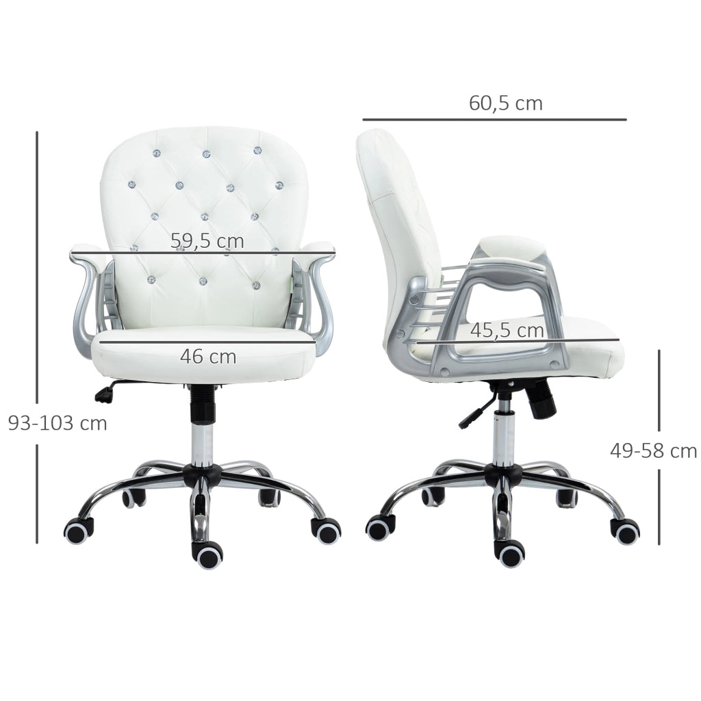Sedia da Ufficio ¨C Minimal ¨C Schienale Imbottito Braccioli Bianco