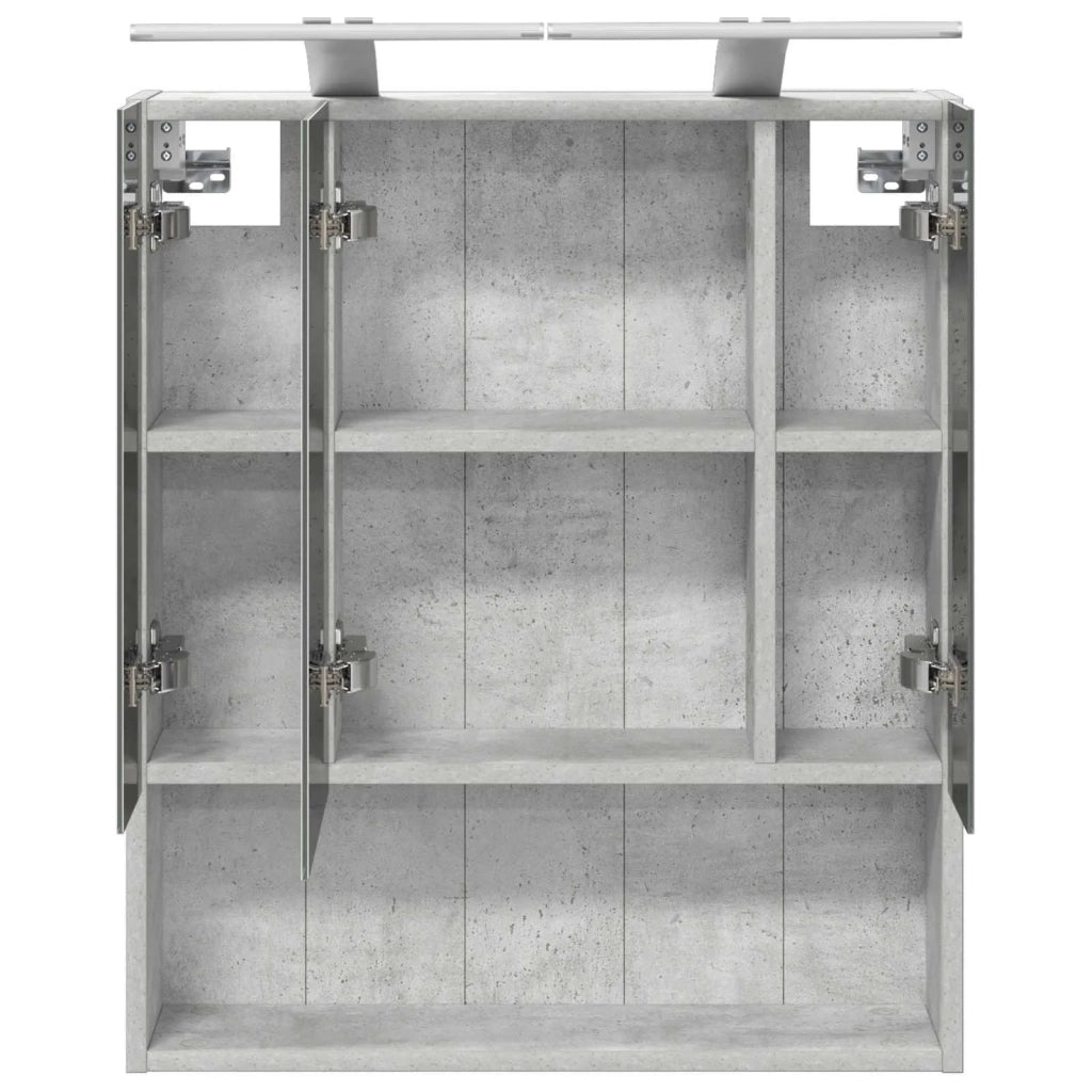 Mobiletto per specchio da bagno Grigio cemento 889194