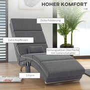 Poltrona Relax Elettrica con Funzione Massaggio, Schienale Alto, Telecomando, 5 Modalità, Cuscino, Grigio Scuro