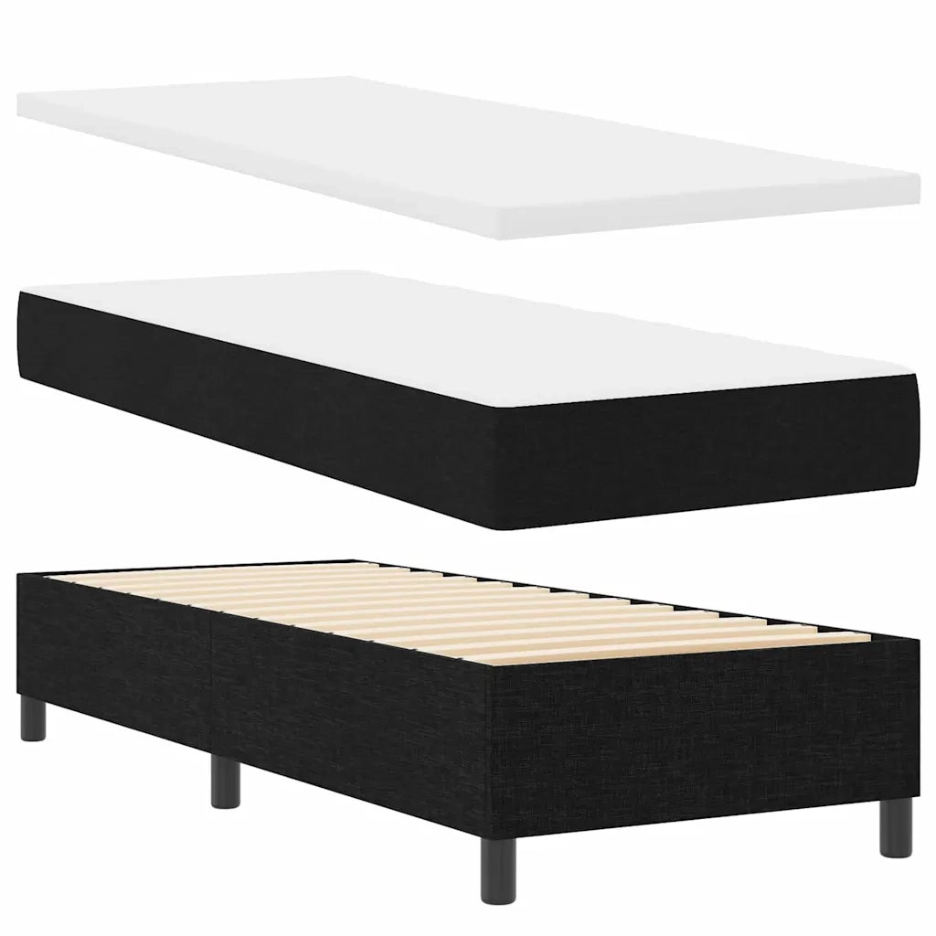 Letto a molle con materasso con led Nero 80 x 200 cm Tessuto