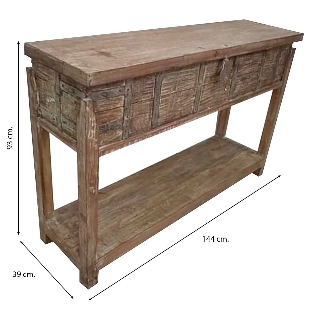 Crediera in legno fatto a mano 144x39x93h cm