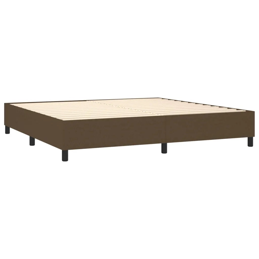 Giroletto a Molle con Materasso Marrone Scuro 200x200cm Tessuto 3136704