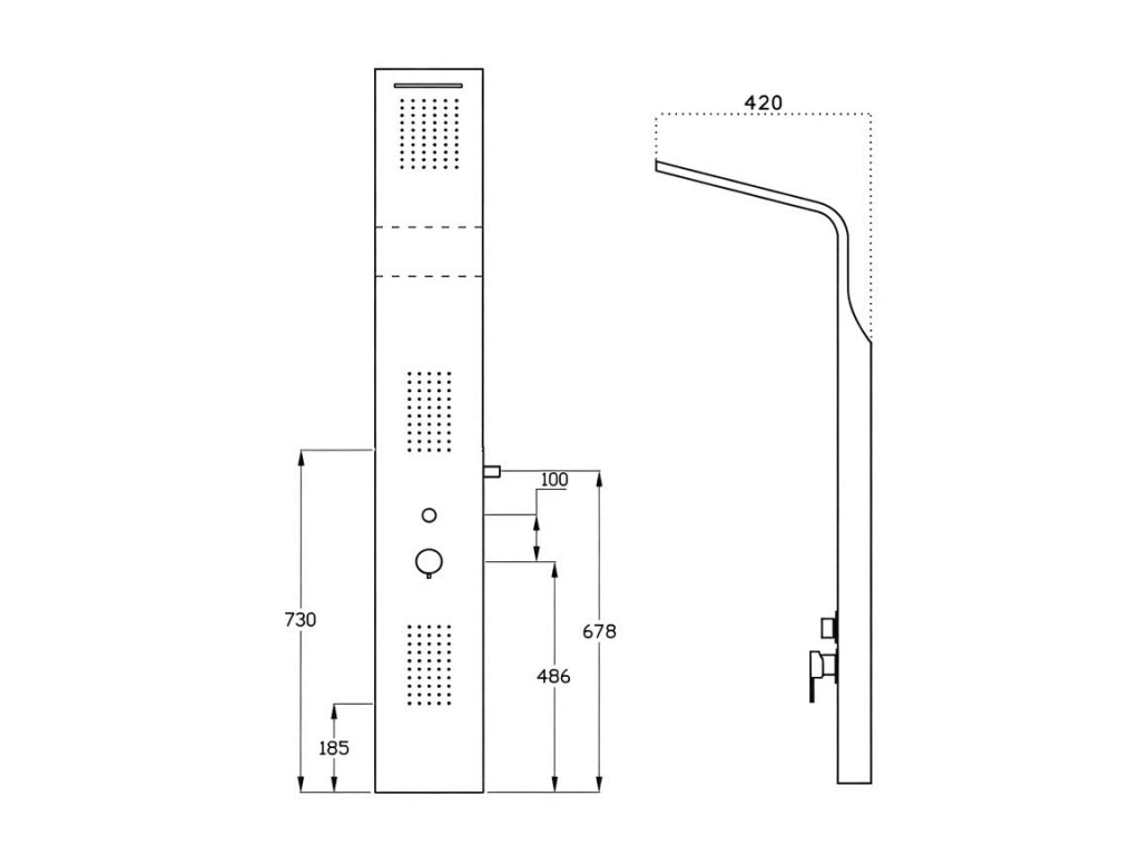 Colonna doccia pannello idromassaggio effetto cascata YH8125 RIO - Satinato