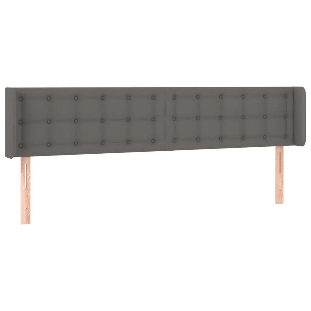 Testiera | Testata ad Orecchio Grigio 163x16x78/88 cm in Similpelle