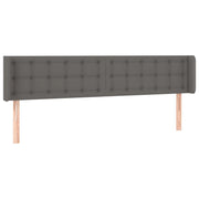 Testiera | Testata ad Orecchio Grigio 163x16x78/88 cm in Similpelle