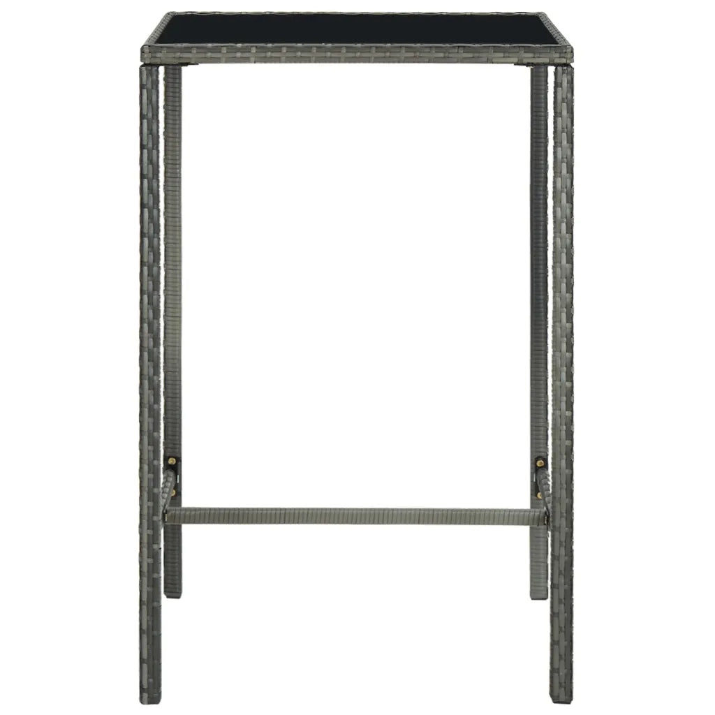 Set da Bar da Giardino 5 pz | Set Salotto da Giardino con Cuscini in Polyrattan Grigio