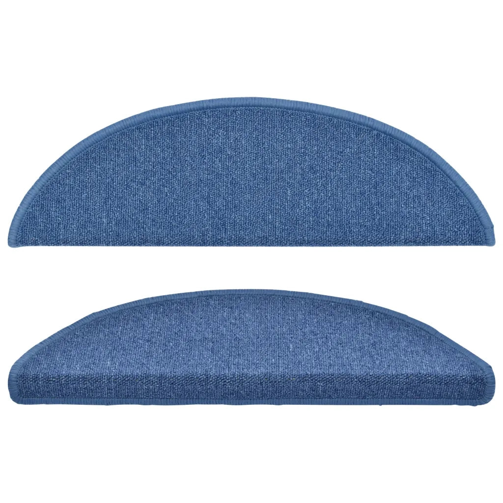 Tappetini per scale 10 pz | Gradini per Scale 56x17x3 cm blu semicircolari