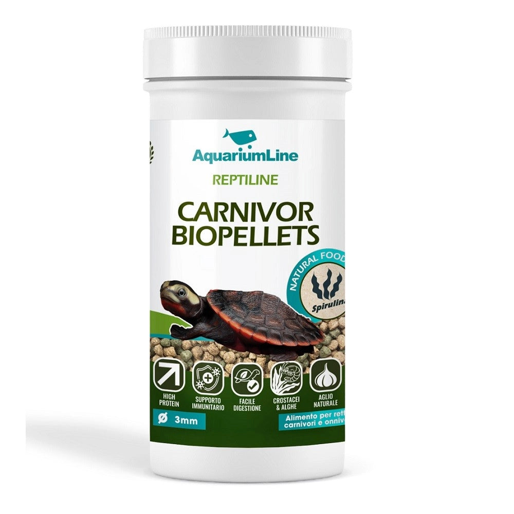 AquariumLine Carnivorbio Pellets barattolo da 1000ml/360gr - alimento completo per tartarughe acquatiche