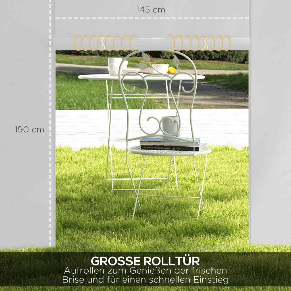 Pannelli laterali per gazebo, set da 2, pareti laterali con finestra e porta per tenda da festa 3x3/3x6 m, tessuto Oxford, bianco