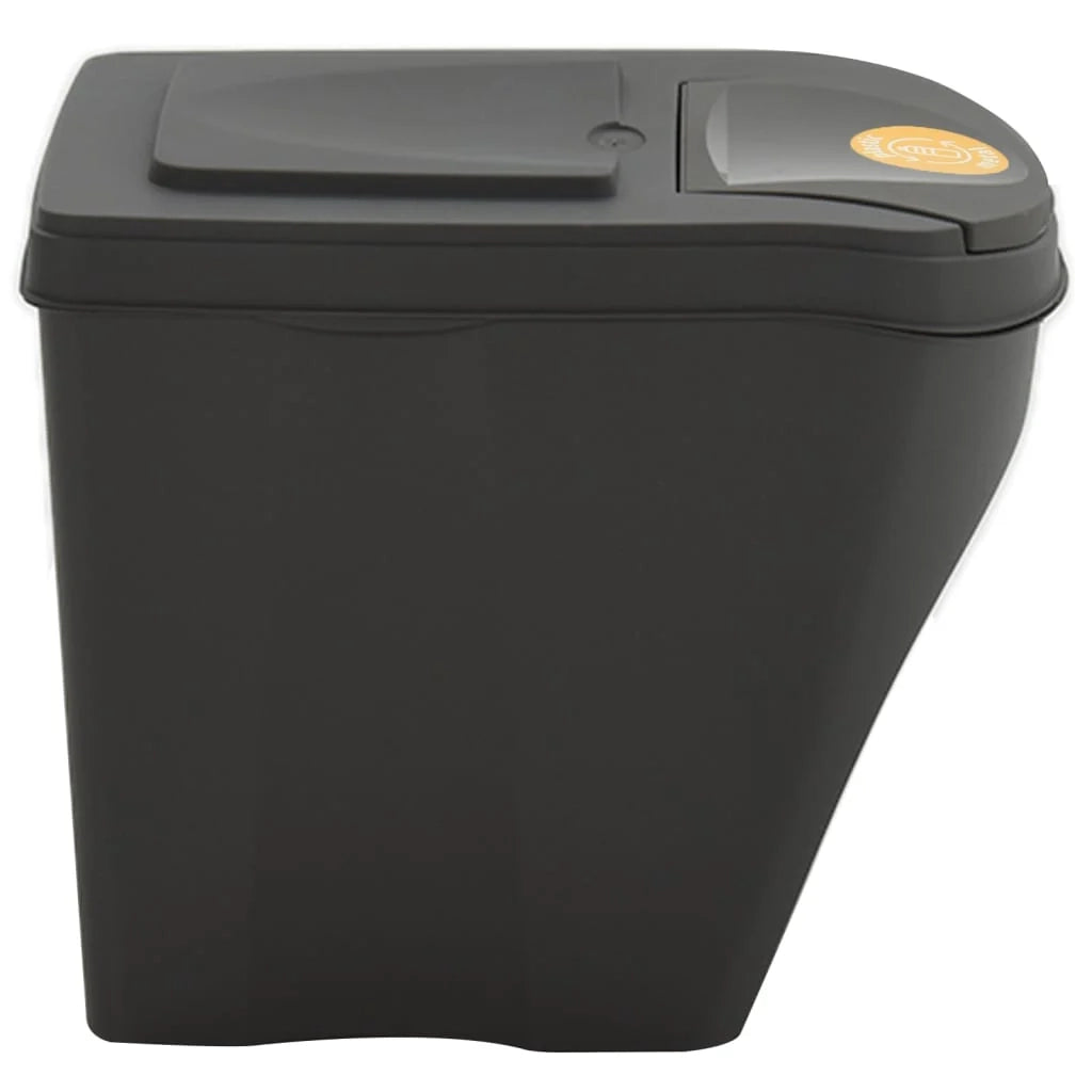 Bidoni della spazzatura impilabili set da 4 100 L Polipropilene grigio 02_0043895