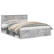 Letto matrimoniale | Letto per adulti | Struttura del letto Calcestruzzo 160 x 200 cm Pino massello