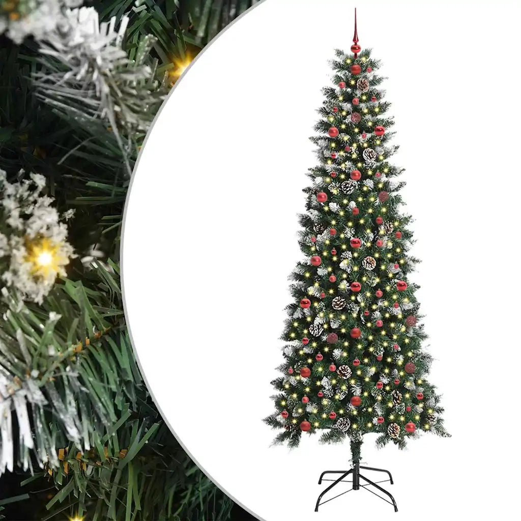 Albero di Natale Artificiale-Albero Natalizio con 300 LED Verde 240 cm 804603