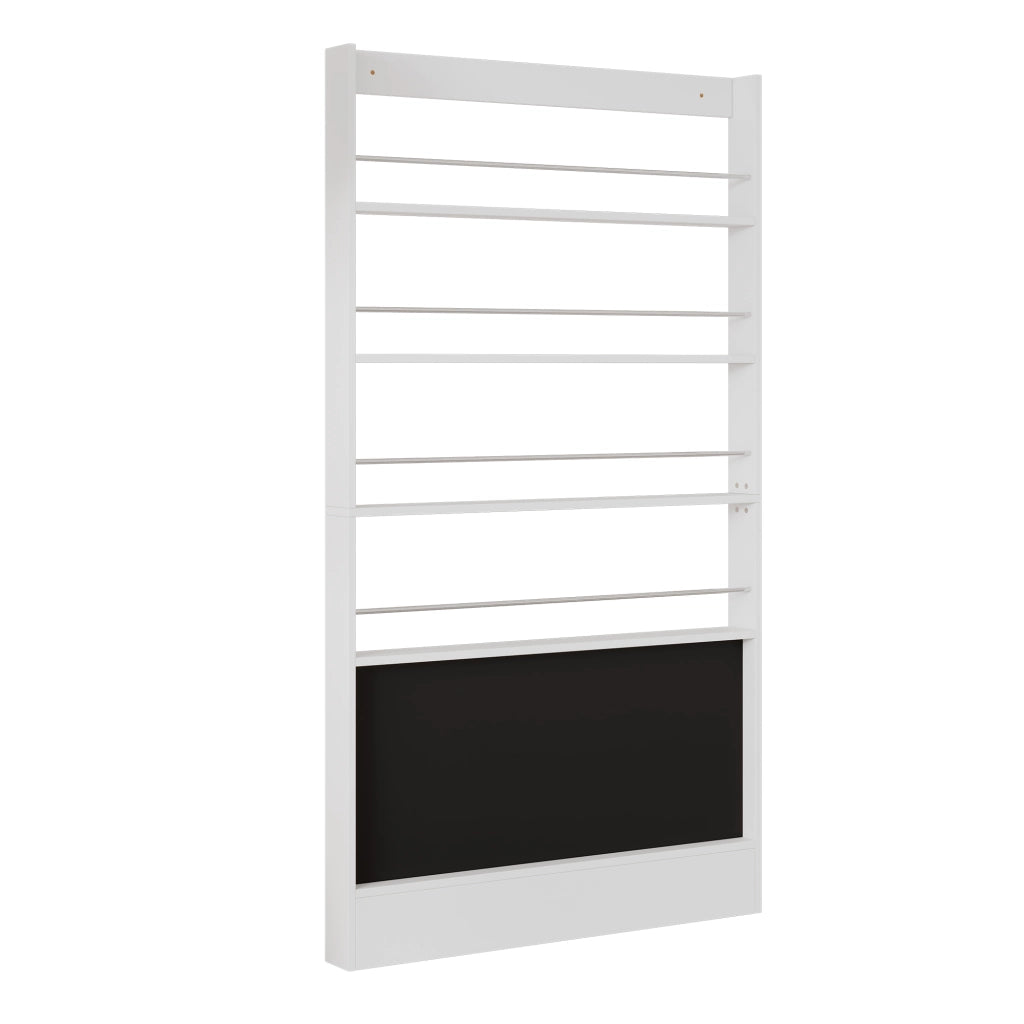 Desviae Scrivania lineare con libreria per bambini e adulti 5 cassetti 4 ripiani aperti lavagna colore bianco