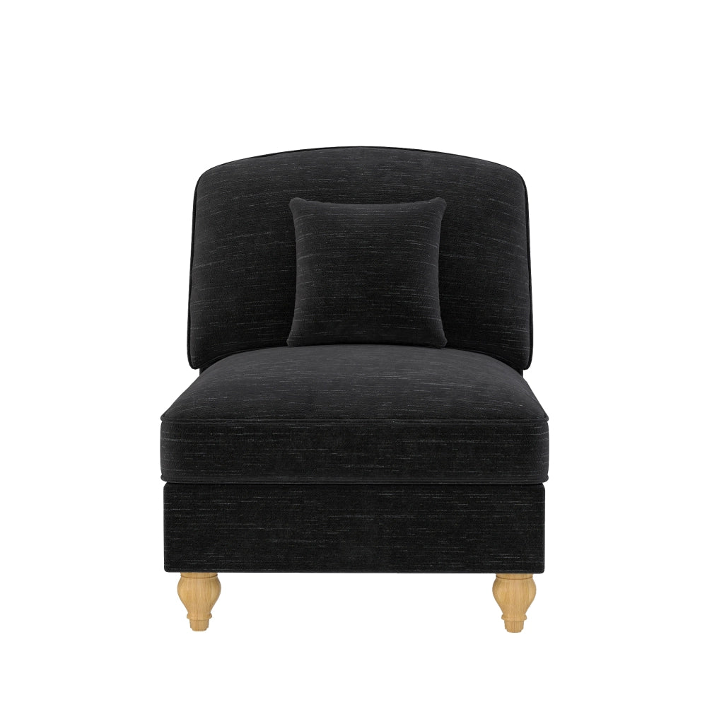 Divano Senza Braccioli Chenille con Cuscino ¨C Xylo ¨C Nero