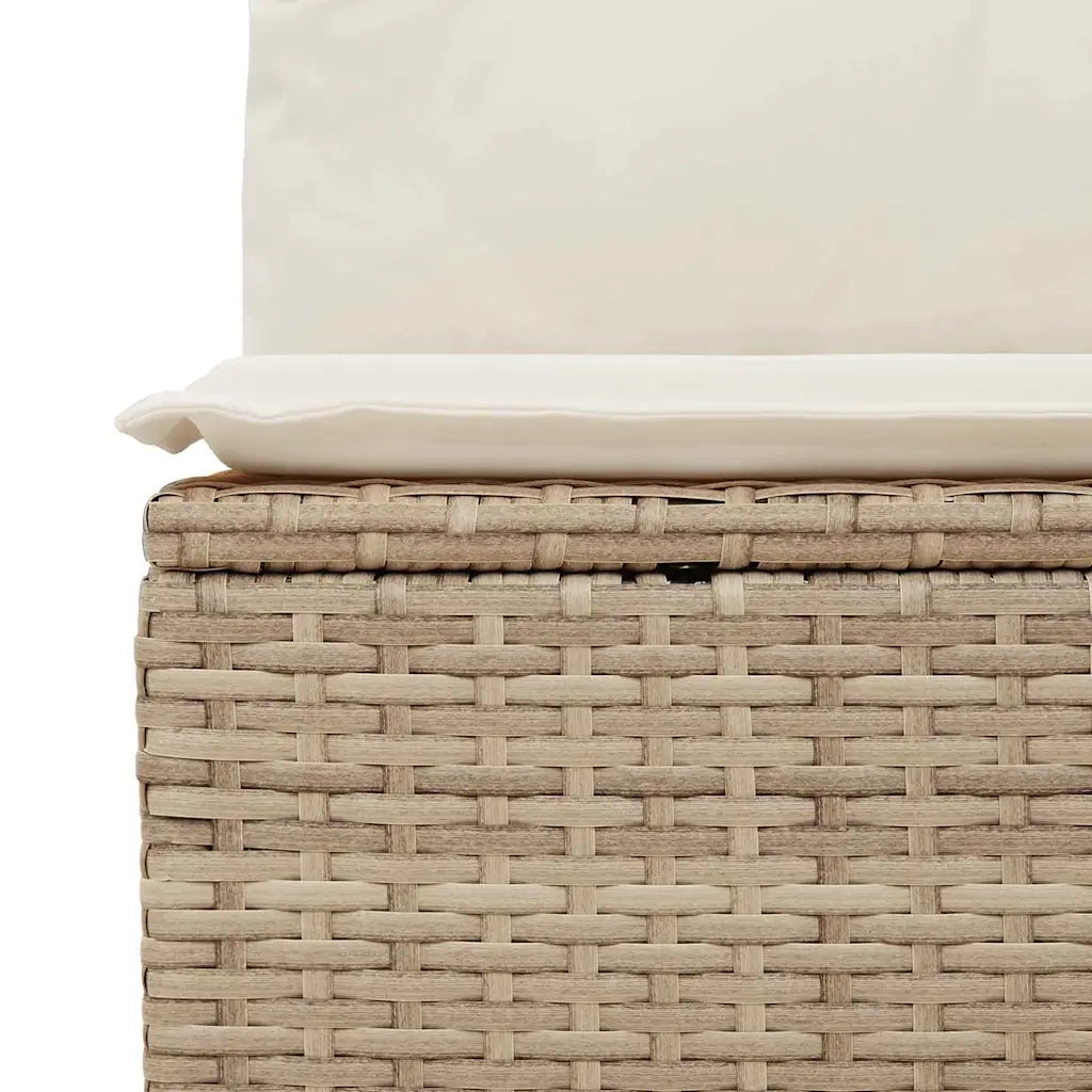Set Divano da Giardino con cuscino 7 pcs Beige Poly Rattan