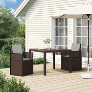 Set da Pranzo per Giardino 3 pcs Marrone e Grigio Chiaro PP 3430046