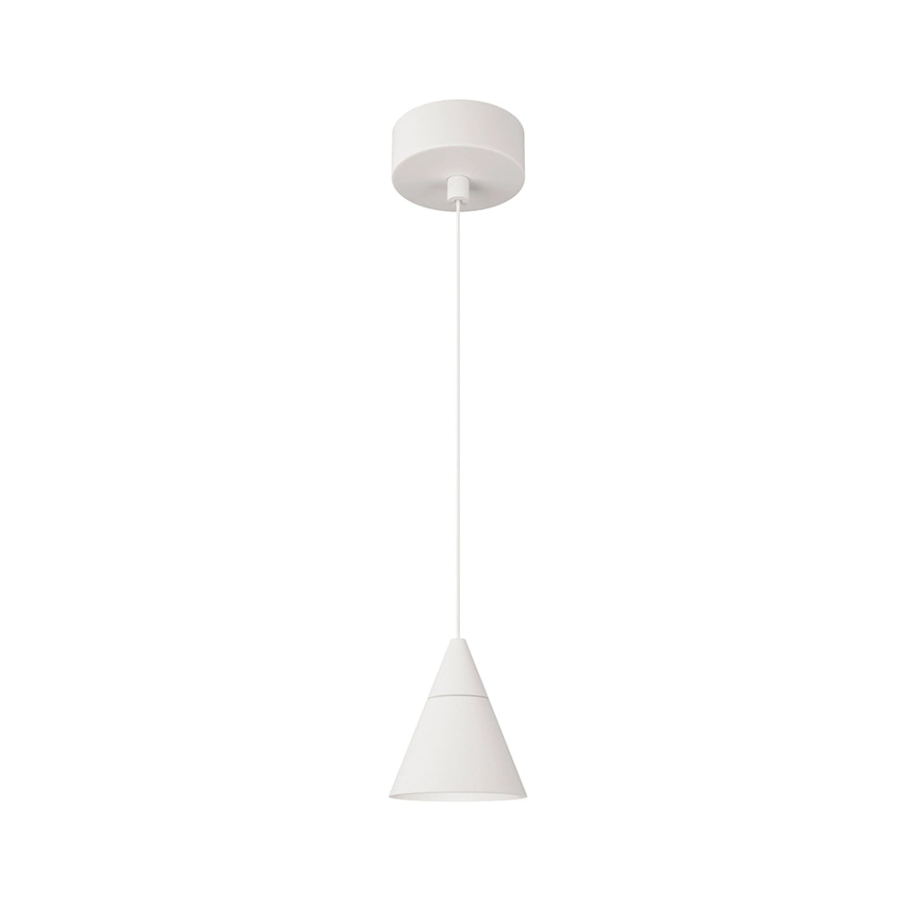 Lampada a Sospensione Zoe Surface Beneito & Faure 7W 38° 3000K Bianco Opaco - Design Conico LED CRI90 UGR<19 per Illuminazione Interni