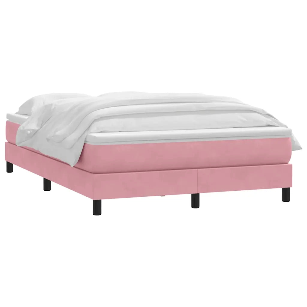Giroletto a Molle con Materasso Rosa 160x210 cm in Velluto 3315932