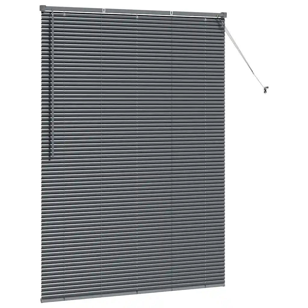 Tendaggi a Veneziana | Tenda a lamelle Grigio scuro 175 x 135 cm Alluminio