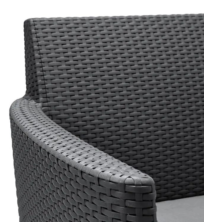 Salottino da Esterno Salemo Lounge Set in Resina Effetto Rattan 4 Pezzi