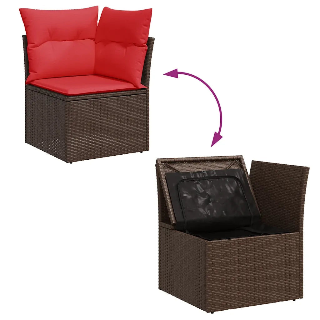 Set Divani da Giardino con Cuscini 8 pz Marrone Polyrattan 3327794