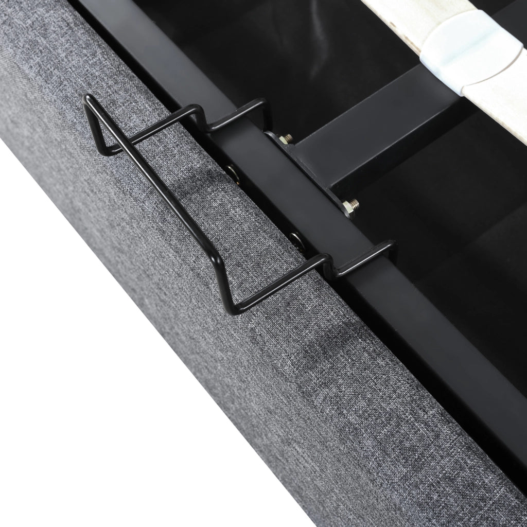 Letto matrimoniale contenitore 140x200 grigio con materasso