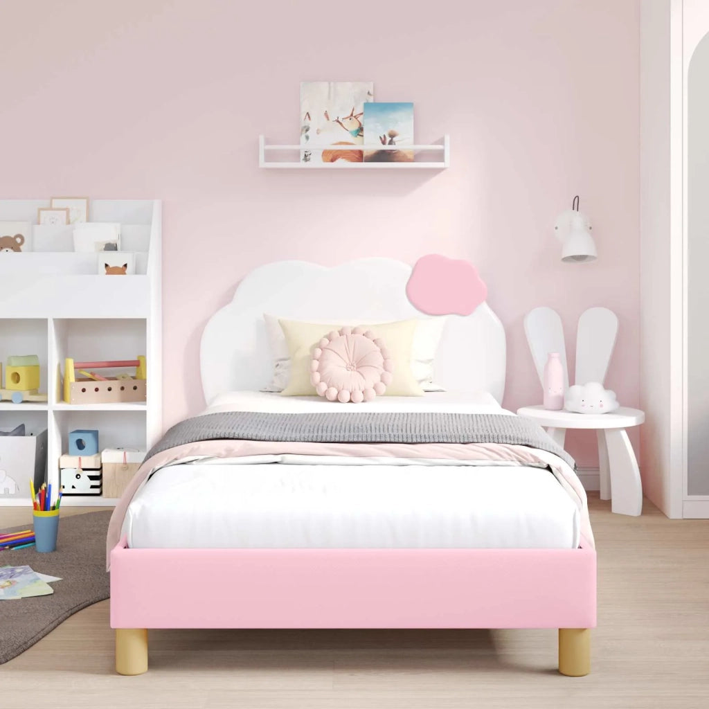 Struttura letto bambini con testata-Giroletto per bambini Rosa 90 x 190 cm PU 867828