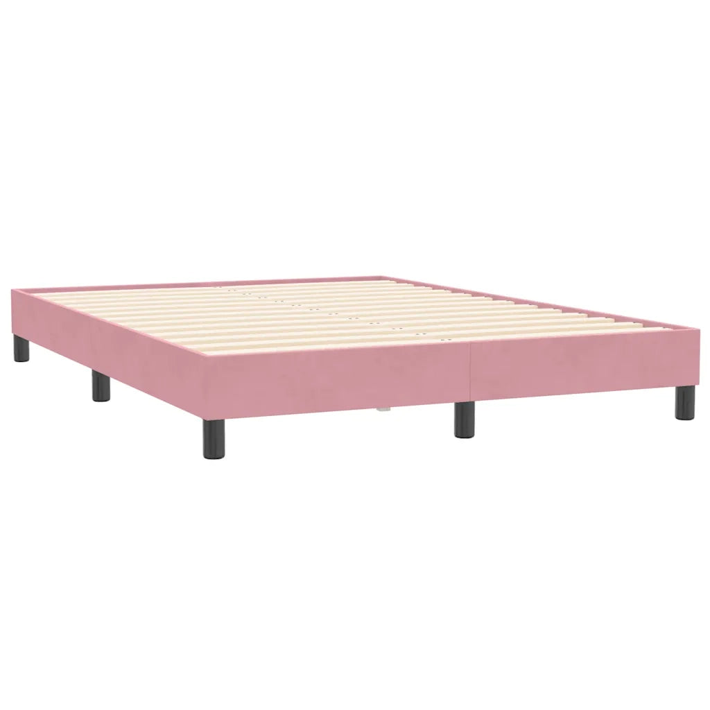 Giroletto a Molle con Materasso Rosa 160x210 cm in Velluto 3316508