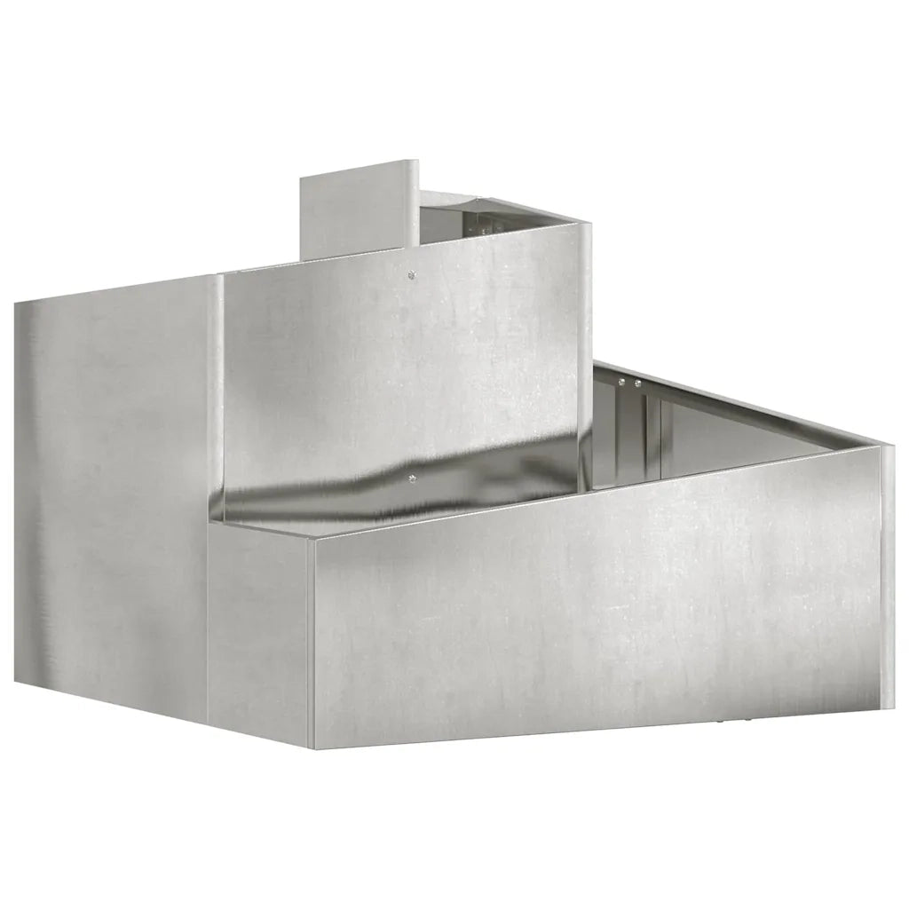 Fioriera da giardino moderna 60 x 60 x 50 cm pratica fioriera da esterno dal design industriale in acciaio zincato argento 02_0052216