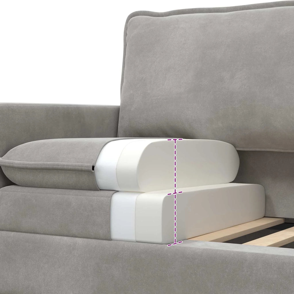 Set di divani 2 pcs Grigio Chiaro Velluto 3417145