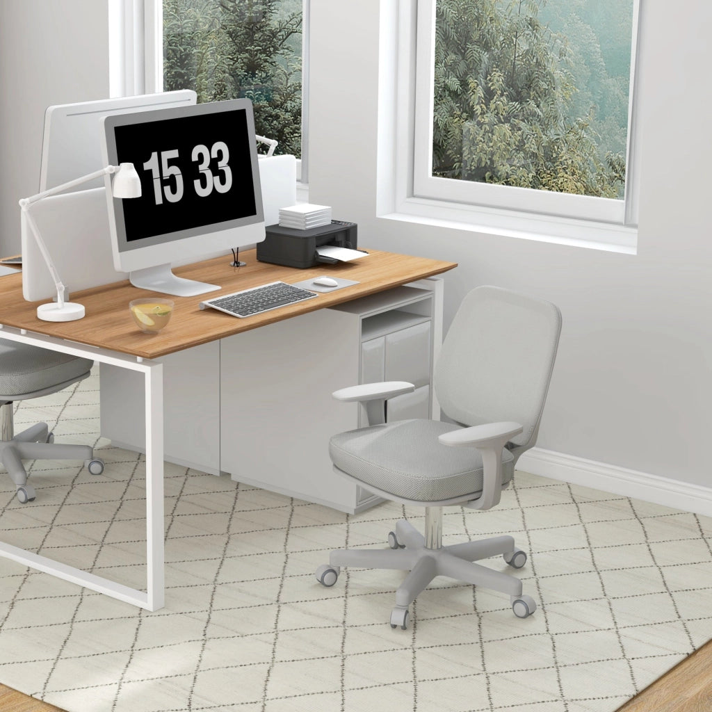 Sedia Poltrona Operativa da Ufficio 55x48x82,5-94,5 cm Tessuto a rete Grigia