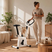 Exercise Bike With Belt Drive, White