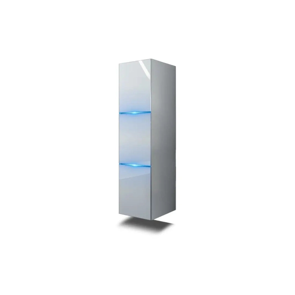 Colonna da bagno sospesa, collezione RAVEN, colori bianco opaco e bianco lucido, ideale per un bagno di design.