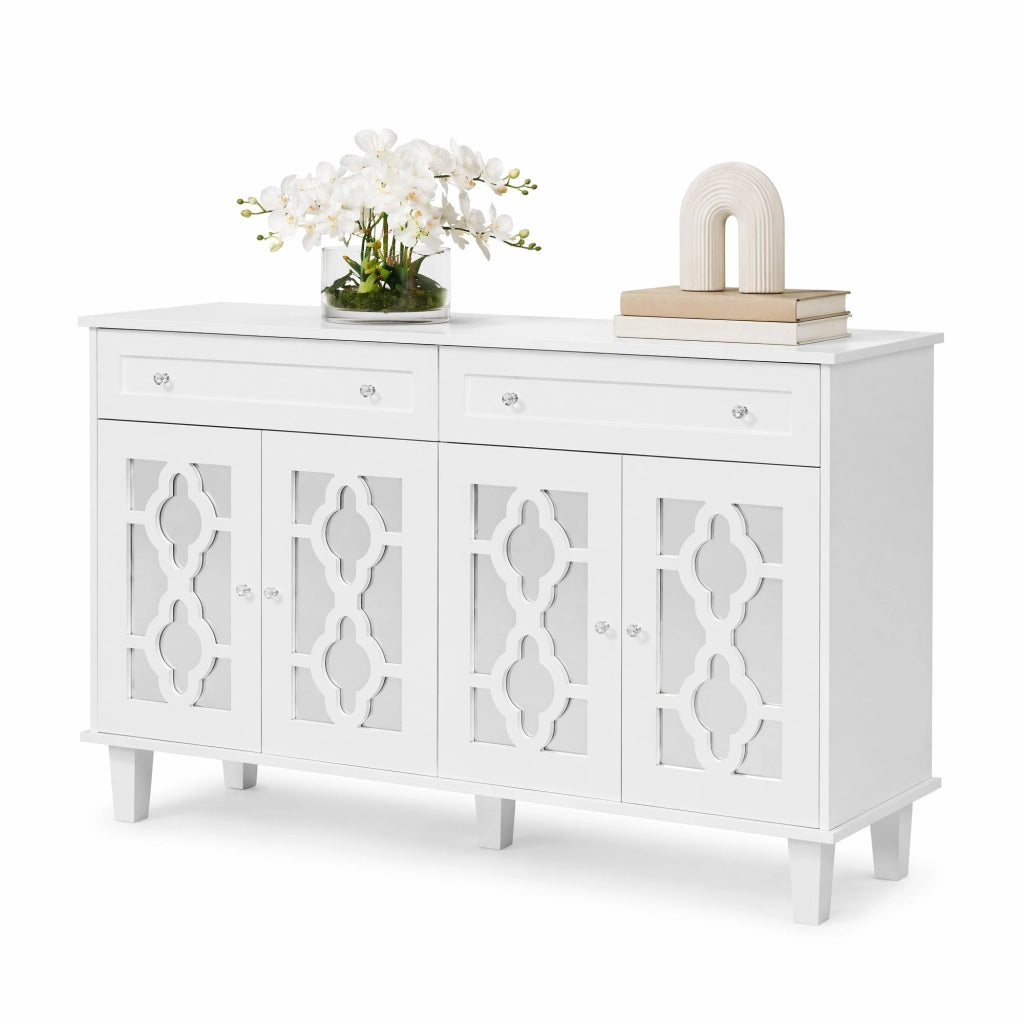 Credenza a specchio con ante, cassetti e ripiani regolabili