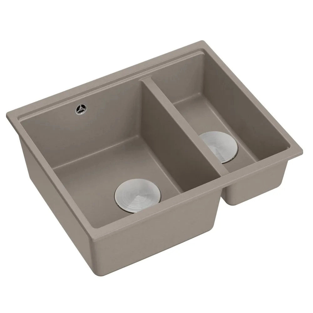 Lavello In Granito Logan 150 Beige Tappo rame spazzolato