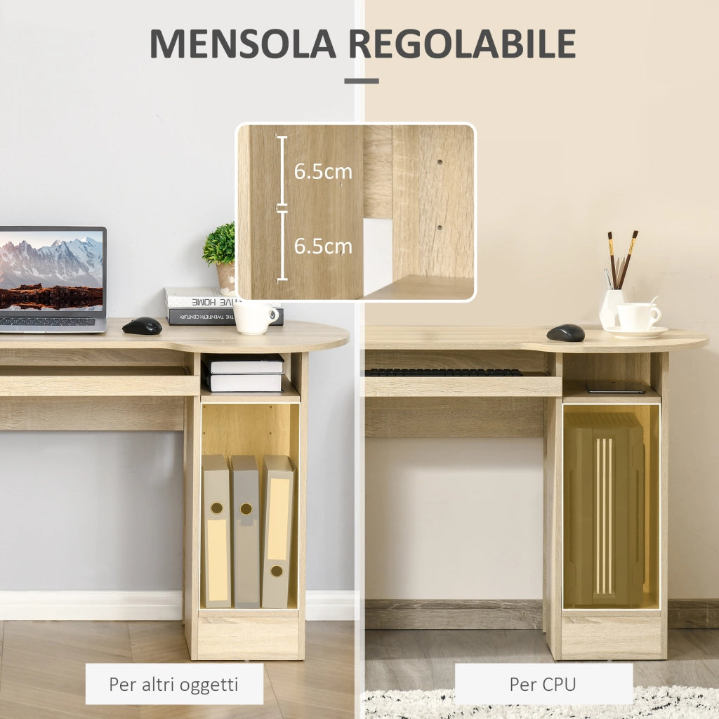 Scrivania Ufficio con Scaffali e Cassetti in Legno ¨C Zephmum ¨C 125x60x74cm