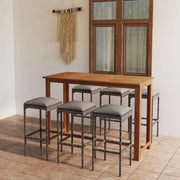 Set da Bar da Giardino 7 pz con Cuscini Grigio 3068012