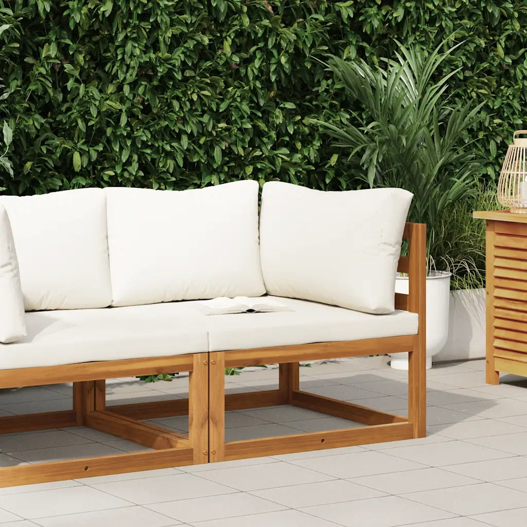 Divano Angolare Modulare Cuscini-Sofa-Divanetto Bianco Crema Massello d'Acacia 291342