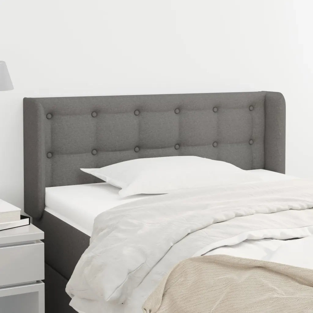 Testiera ad Orecchio-Testata con Orecchie Grigio Scuro 93x16x78/88 cm in Tessuto 524864