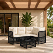 Set Divano da Giardino 5 pz Nero polyrattan 3434212